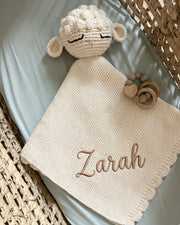 Toy comforter blanket sheep in neutral - view 2 | Eli&Eli