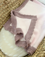 Two colour knitted blanket ballerina pink and mauve - view 4 | Eli&Eli