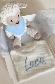 Unisex personalised cozy knitted romper coco white - view 4 | Eli&Eli