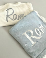 Unisex personalised cozy knitted romper coco white - view 8 | Eli&Eli