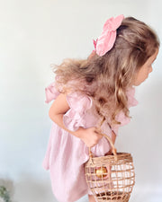 Velvet hair clip in blush - view 3 | Eli&Eli
