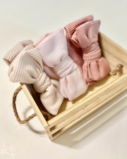 Waffle baby headband with bow - view 2 | Eli&Eli