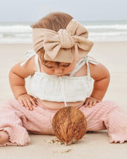 Waffle baby headband with bow - view 3 | Eli&Eli