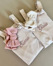 Waffle baby headband with bow - view 5 | Eli&Eli