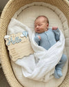 Wooden Hello World baby announcement plaque for baby boy, newborn photo prop - Eli&Eli Dubai