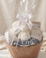 Wooden rattan basket gift wrap design 2 - view 2 | Eli&Eli