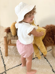 Boho baby summer hat in white embroidery - view 3 | Eli&Eli