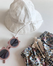Boho baby summer hat in white embroidery - view 4 | Eli&Eli