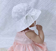 Boho baby summer hat in white embroidery - view 5 | Eli&Eli