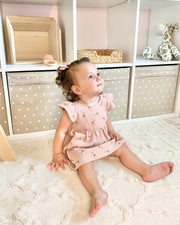 Emma boho muslin dress in blush flowers - view 12 | Eli&Eli