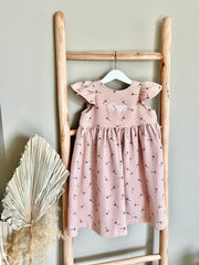 Emma boho muslin dress in blush flowers - view 13 | Eli&Eli