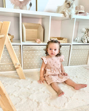 Emma boho muslin dress in blush flowers - view 2 | Eli&Eli