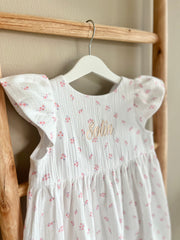 Emma boho muslin dress poppy flowers white - view 4 | Eli&Eli