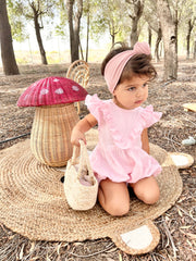 Frany May muslin romper light pink - view 2 | Eli&Eli