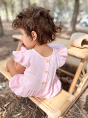 Frany May muslin romper light pink - view 7 | Eli&Eli