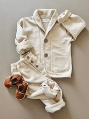 French terry baby and kids set in beige - view 13 | Eli&Eli