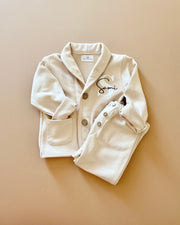 Soft French Terry Cotton Baby & Kids Set - Beige Jacket & Long Pants - view 16 | Eli&Eli
