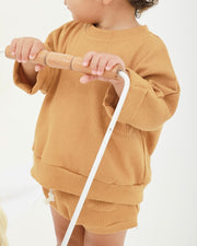 Kids Cotton Waffle Set - Toffee Brown - view 15 | Eli&Eli