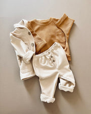 Kids cotton waffle set toffee brown - view 6 | Eli&Eli