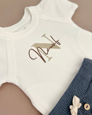 Kids terry waffle set in marine white navy - view 7 | Eli&Eli