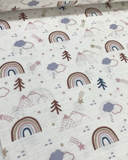 Muslin poncho bath towel with rainbow print - Eli&Eli