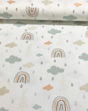 Muslin poncho bath towel with rainbow print - view 2 | Eli&Eli