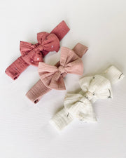 Muslin triangle baby headband - view 4 | Eli&Eli