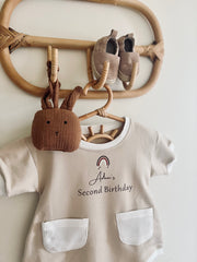 Personalised birthday terry romper rainbow theme - view 5 | Eli&Eli