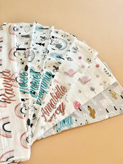 Muslin poncho bath towel with Indiana tribe print - Eli&Eli