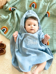 Personalised hooded muslin poncho, colour selection - view 15 | Eli&Eli