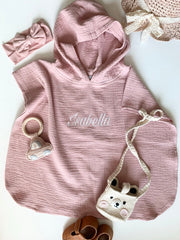 Personalised hooded muslin poncho, colour selection - view 9 | Eli&Eli