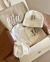 Personalised hospital and baby shower gift set de luxe in beige and gold - Eli&Eli Dubai