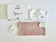 Personalised hospital and baby shower gift set in blush pink - view 6 | Eli&Eli