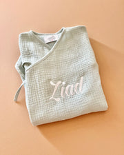 Personalised 0.5 TOG kimono muslin sleeping bag for newborn girls - view 7 | Eli&Eli