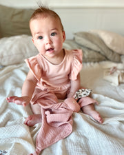 Personalised muslin comforter blanket Rabbit Blush - view 4 | Eli&Eli