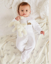 White cotton baby overall cloud pink - view 2 | Eli&Eli