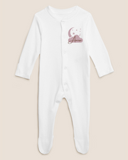 White cotton baby overall cloud pink - view 3 | Eli&Eli
