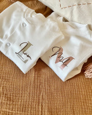 White cotton baby overall gold beige - view 3 | Eli&Eli