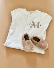White cotton baby overall gold beige - view 4 | Eli&Eli