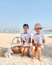 White kids t-shirt with letter print - view 6 | Eli&Eli