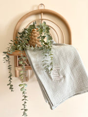 Plain cotton muslin baby swaddle blanket - view 2 | Eli&Eli