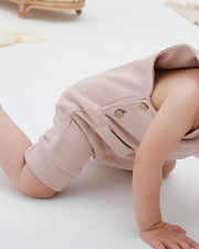 Taupe terry romper and jumpsuit for babies, back view - Eli&Eli