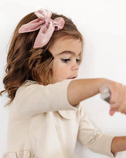Velvet hair clip in blush - view 4 | Eli&Eli