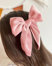 Velvet hair clip in blush - view 6 | Eli&Eli